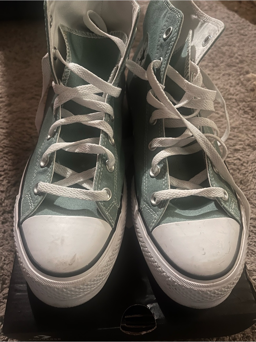 Converse Chuck Taylor High Top Sneakers - Seafoam Green & White - Picture 4 of 4